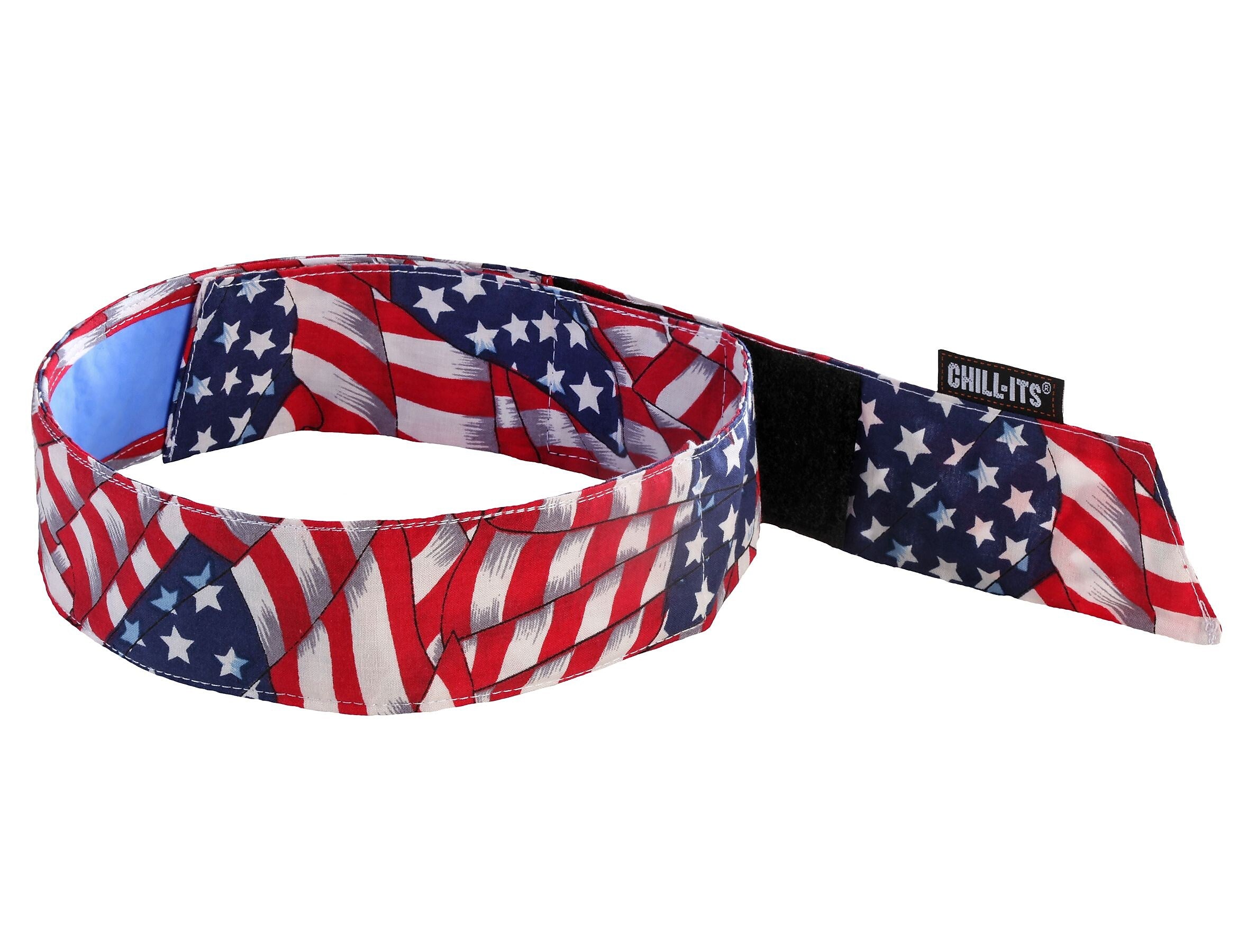 Ergodyne Chill-Its 6705CT Evaporative Cooling Bandana, Stars and Stripes, One Size, 6/Carton (12571)