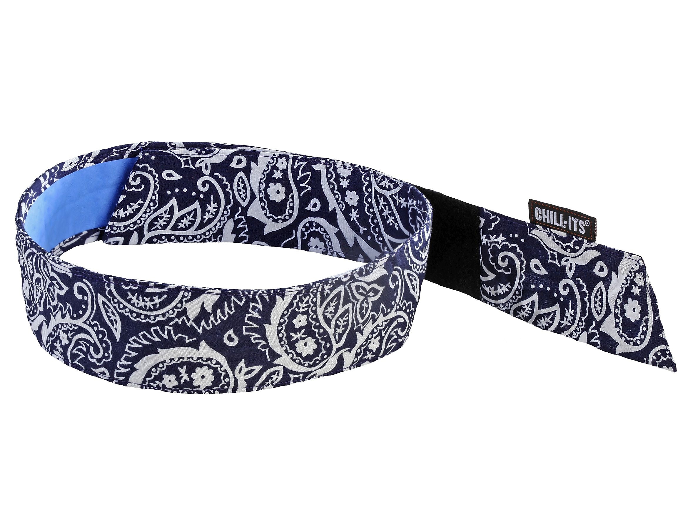 Ergodyne Chill-Its 6705CT Evaporative Cooling Bandana, Navy Western, One Size, 6/Carton (12574)