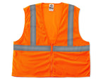 Ergodyne GloWear® 8205Z High Visibility Sleeveless Safety Vest, ANSI Class R2, Orange, 4XL/5XL (20989)