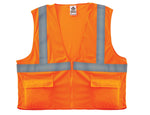Ergodyne GloWear 8220Z High Visibility Sleeveless Safety Vest, ANSI Class R2, Orange, Large (21115)