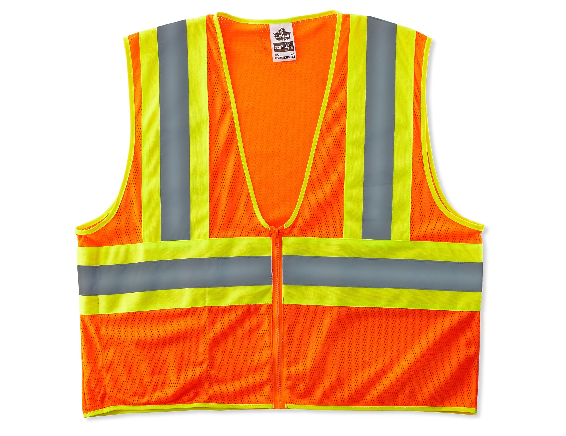 Ergodyne GloWear 8229Z High Visibility Sleeveless Safety Vest, ANSI Class R2, Orange, 4XL/5XL (21309)