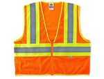 Ergodyne GloWear 8230Z High Visibility Sleeveless Safety Vest, ANSI Class R2, Orange, S/M (21313)