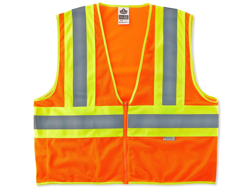 Ergodyne GloWear 8230Z High Visibility Sleeveless Safety Vest, ANSI Class R2, Orange, S/M (21313)