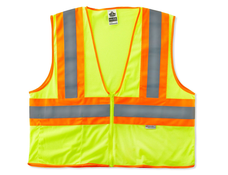 Ergodyne GloWear® 8230Z High Visibility Sleeveless Safety Vest, ANSI Class R2, Lime, 4XL/5XL (21329)