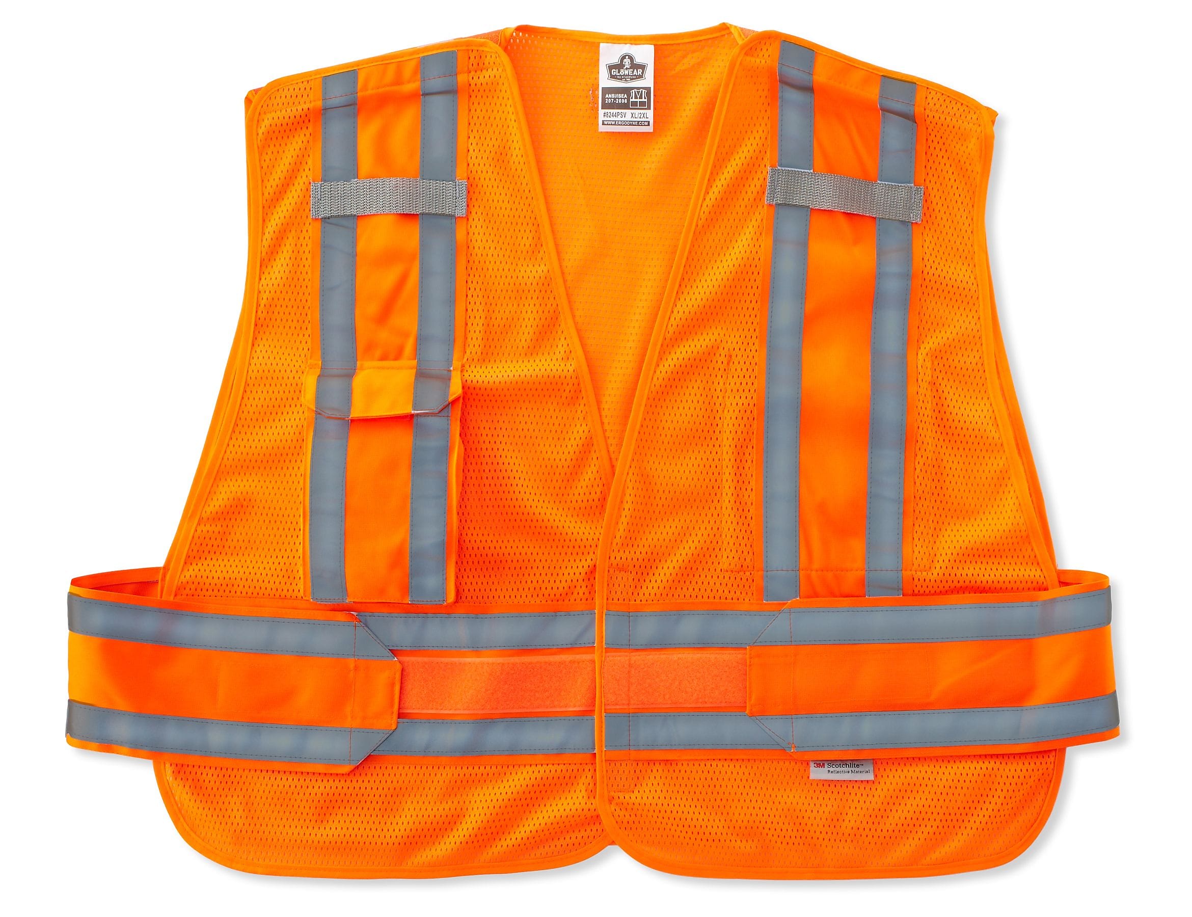 Ergodyne GloWear 8244 Expandable Public Safety Vest, ANSI Class R2, Orange, Medium/Large (21360)
