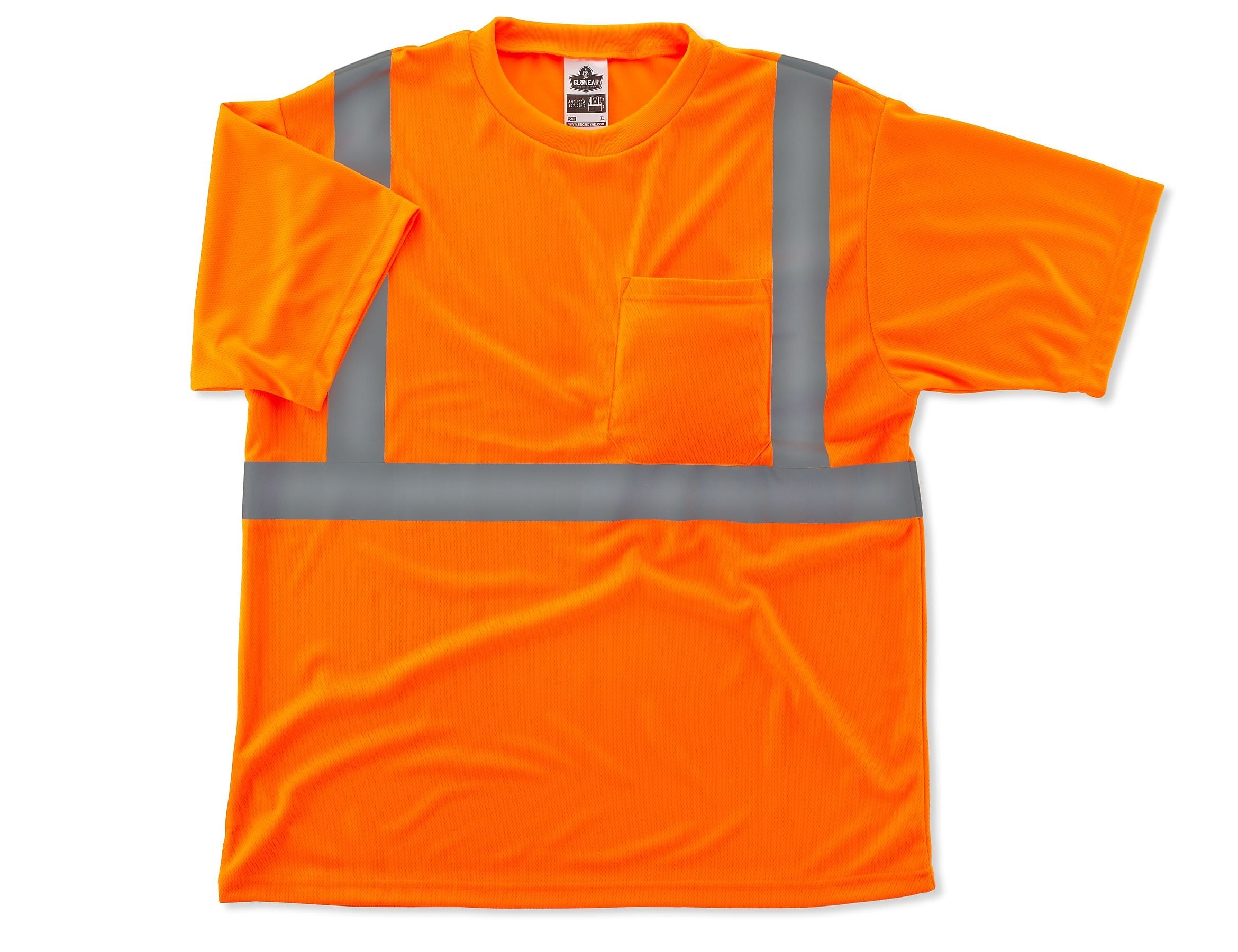 Ergodyne GloWear® 8289 High Visibility Short Sleeve T-Shirt, ANSI Class R2, Hi-Vis Orange, 4XL (21518)