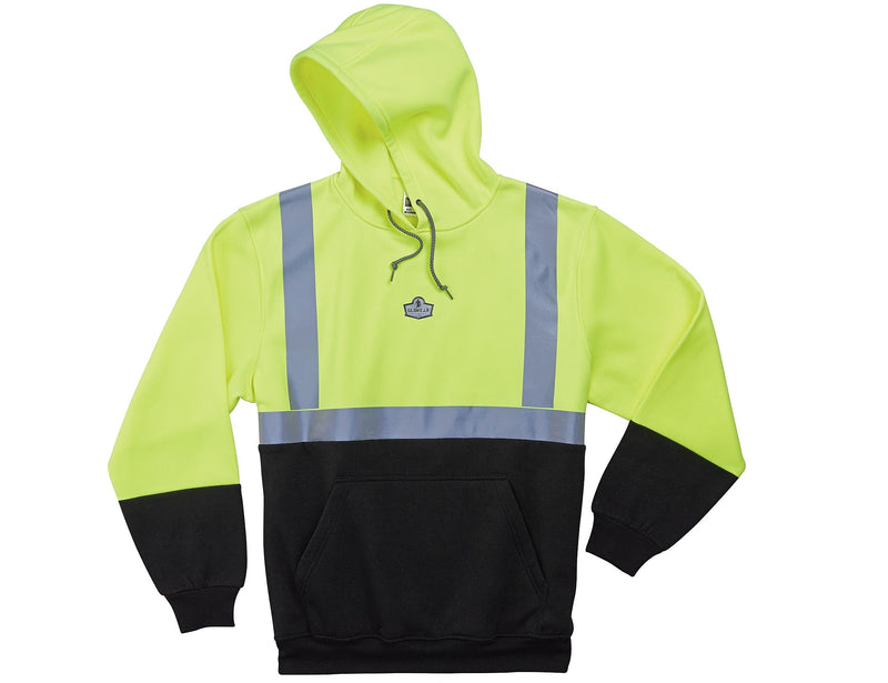 Ergodyne GloWear® 8293 High Visibility Long Sleeve Sweatshirt, ANSI Class R2, Hi-Vis Lime/Black, 3XL (21687)