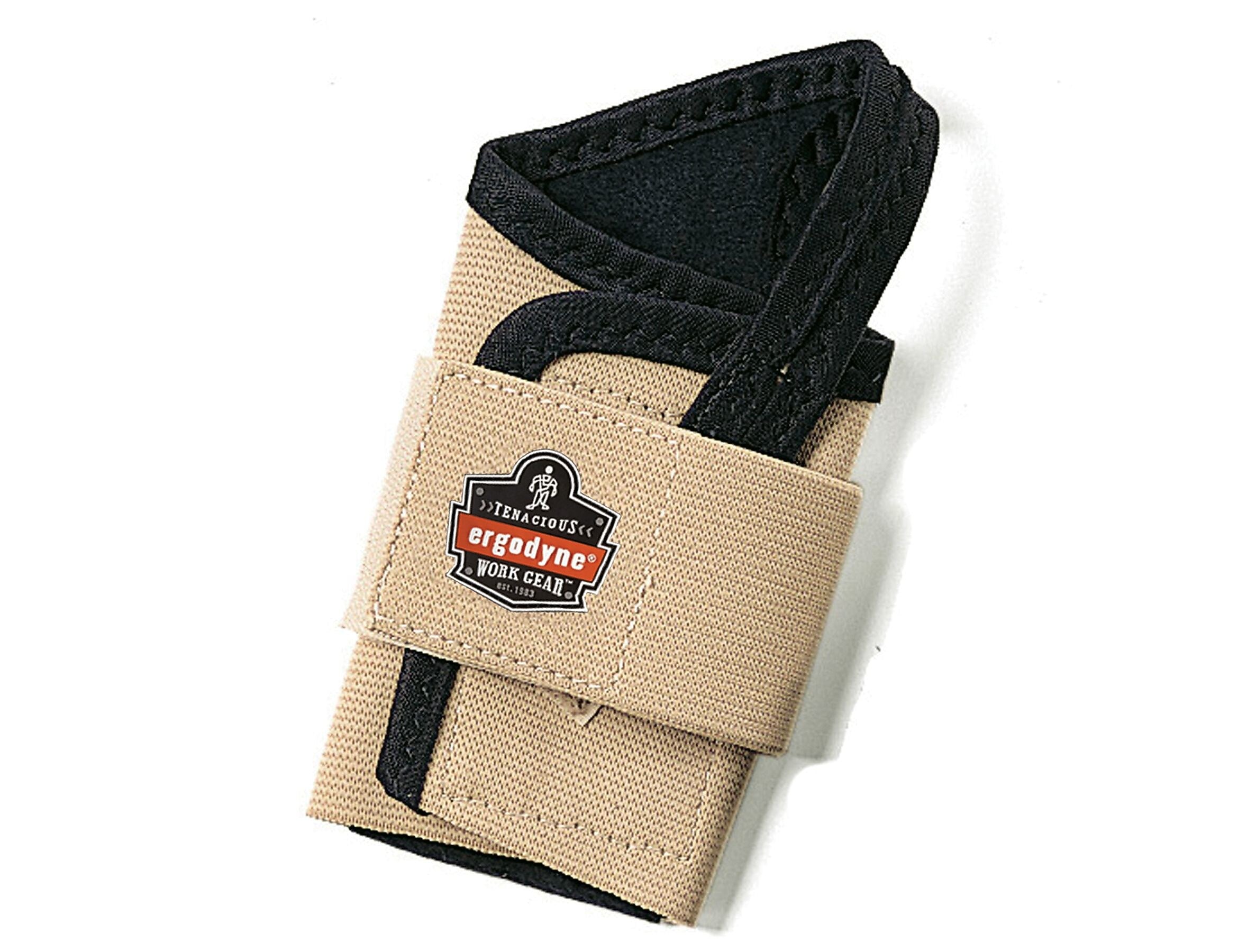 Ergodyne® ProFlex® 4000 Single Strap Wrist Support With Open Center Stay™, Tan, Small Right