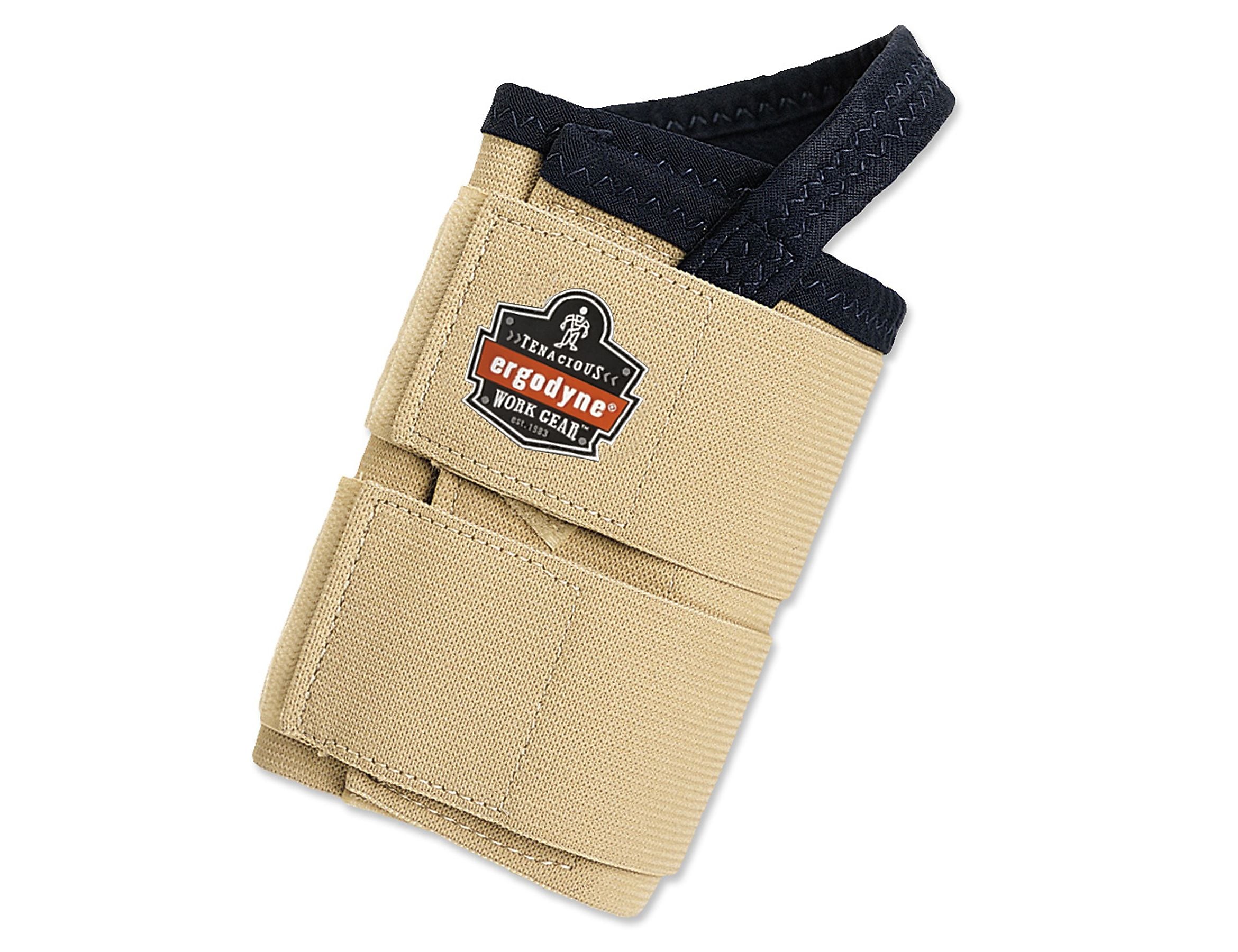 Ergodyne® ProFlex® 4010 Double Strap Wrist Support With Open Center Stay™, Tan, XL Right