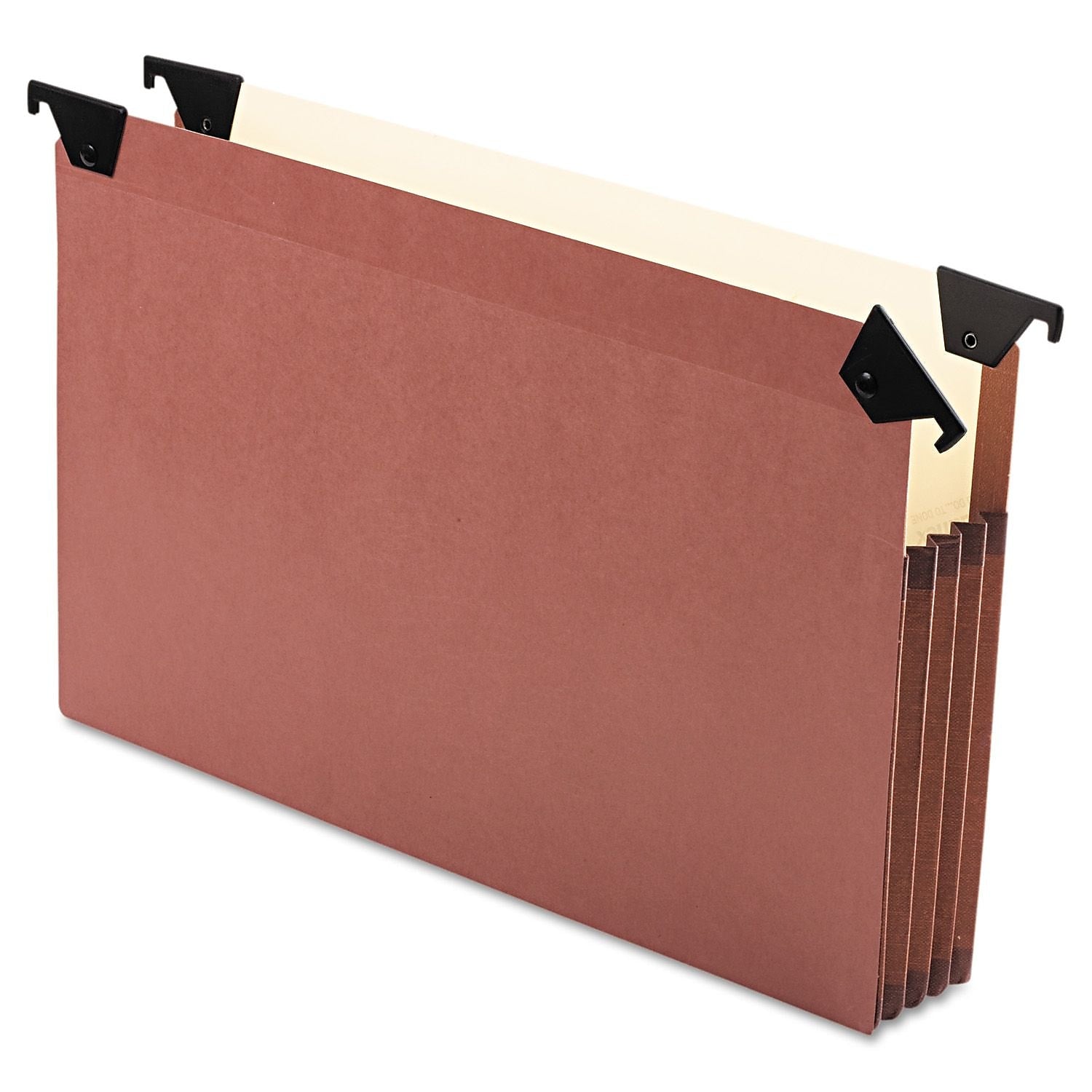 Pendaflex Premium Reinforced Letter Size, Expanding File With 3 1/2" Expansion, Redrope, 5/Box (45432)
