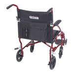 Drive Medical Fly Lite Ultra Lightweight Transport Wheelchair Burgundy (DFL19-RD)
