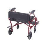 Drive Medical Fly Lite Ultra Lightweight Transport Wheelchair Burgundy (DFL19-RD)