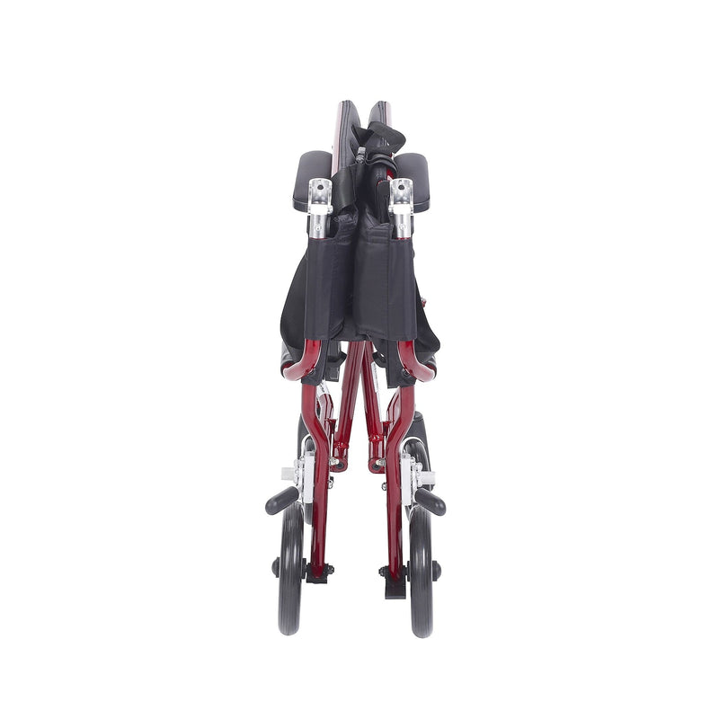 Drive Medical Fly Lite Ultra Lightweight Transport Wheelchair Burgundy (DFL19-RD)
