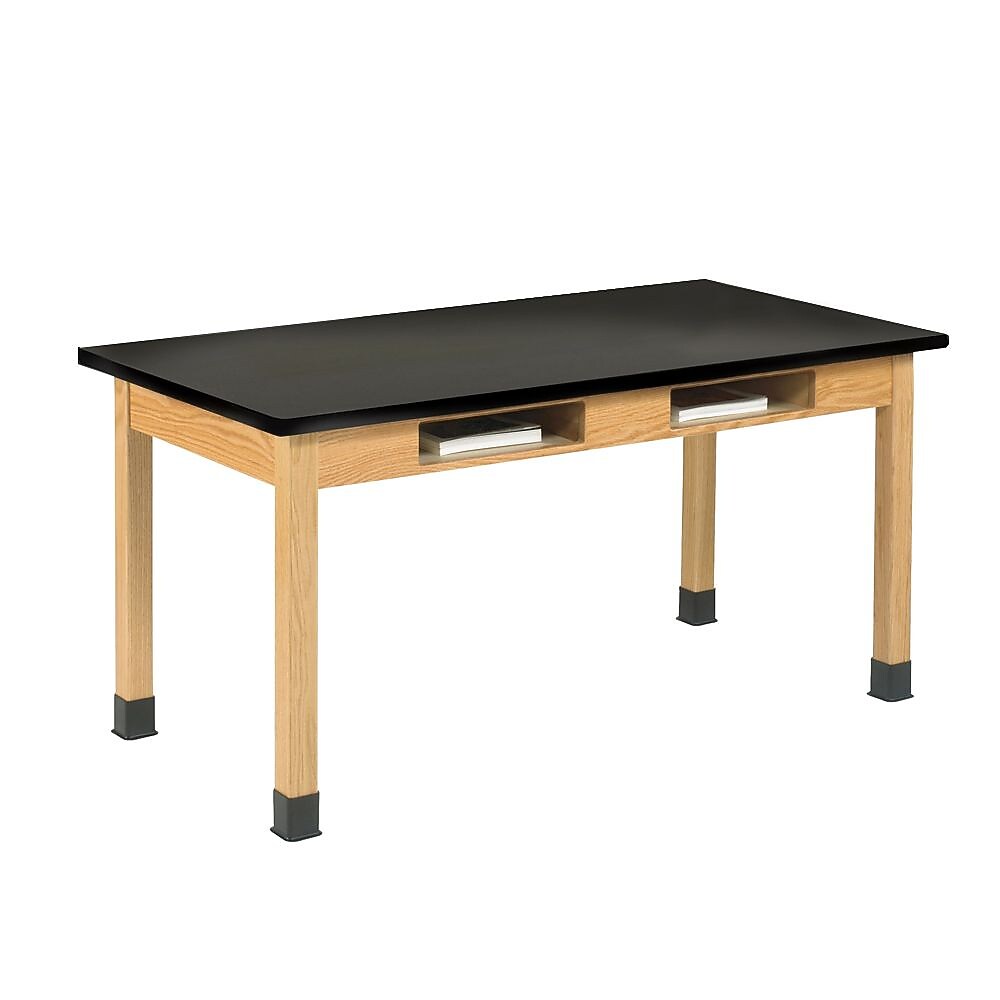 Diversified Woodcrafts Rectangular Activity Table, 54" x 24", Oak/Black (C7202BK30N)