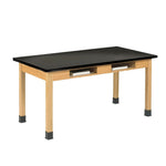 Diversified Woodcrafts Rectangular Activity Table, 72" x 30", Red Oak/Black (C7152BK30N)