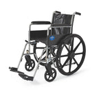 Medline Excel 2000 Standard Wheelchairs, 18" W x 16" D Seat, Permanent Full Length Arm, Fixed Leg (MDS806100D)