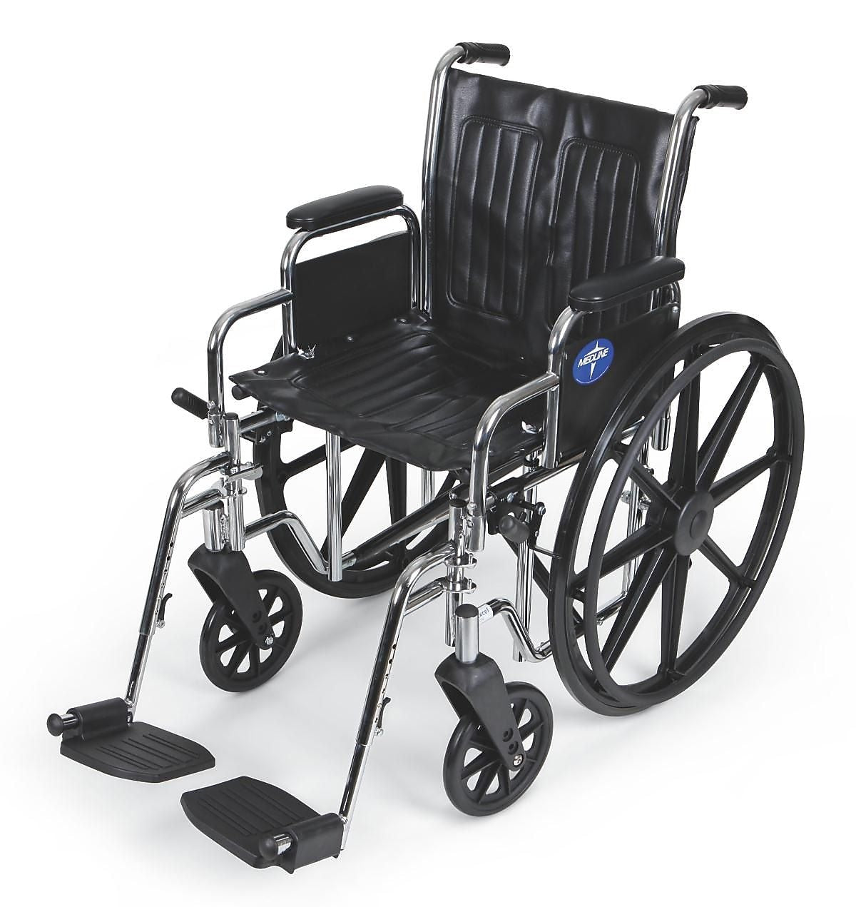 Medline Excel 2000 Extra-Wide Wheelchair with Removeable Desk-Length Arms & Swing Away Footrests, 300 lb. Capacity (MDS806400)