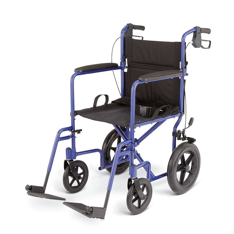 Excel Deluxe Aluminum Transport Wheelchair, 19 x 16, 300 lbs. (MDS808210ABE)