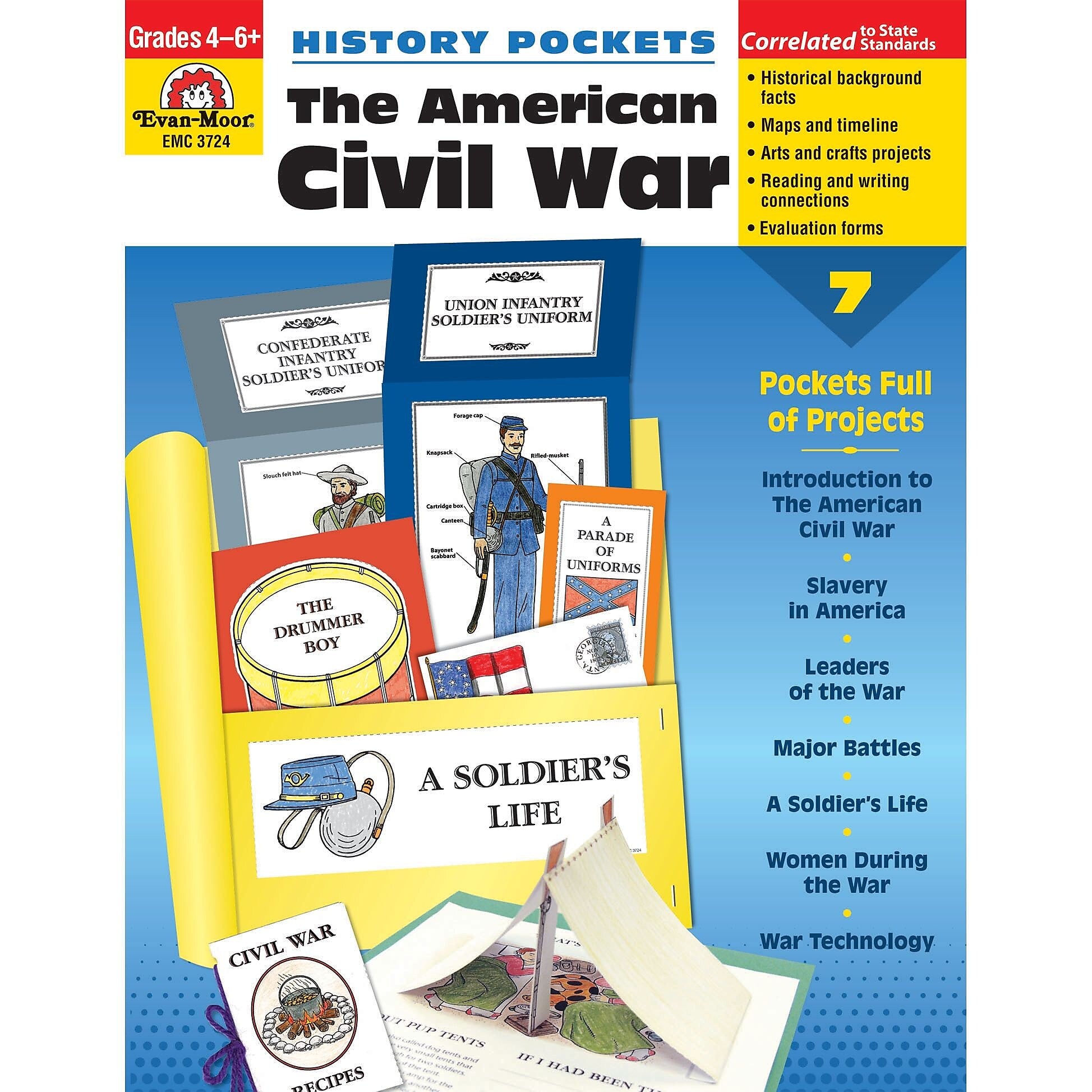 Evan-Moor® History Pockets: The American Civil War Teacher Resource Book