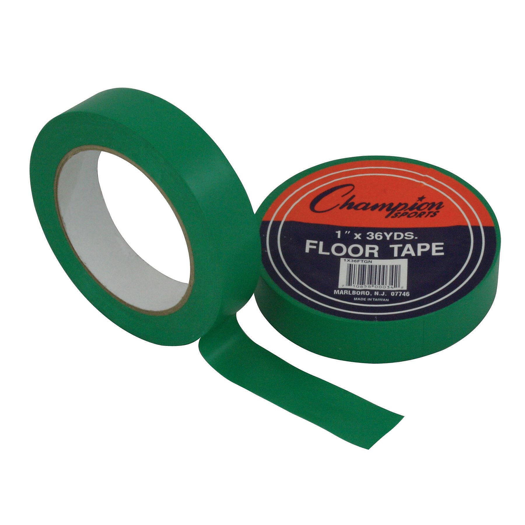 Champion Sports Vinyl Floor Tape, Green, 6/Rolls (CHS1X36FTGN-6)