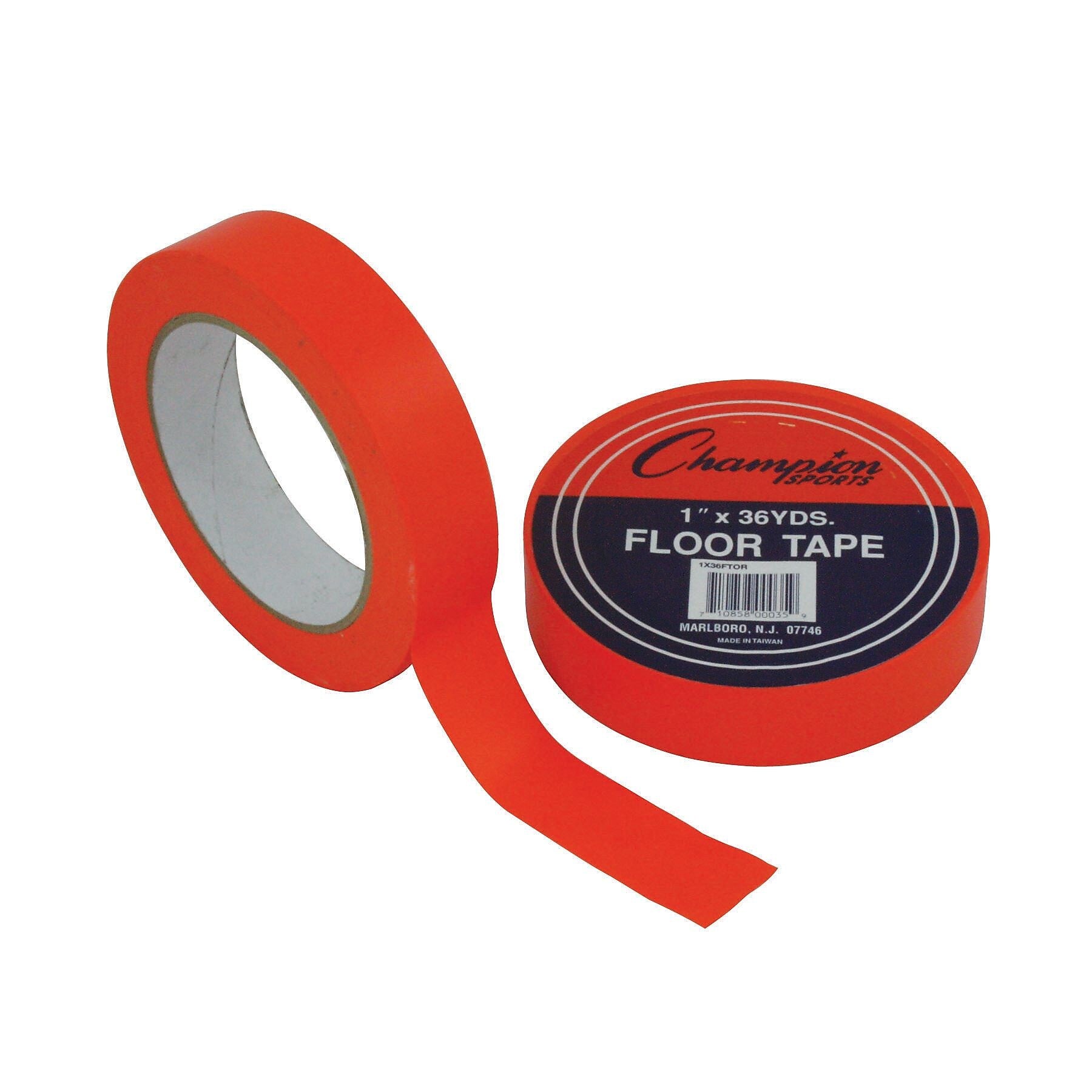 Champion Sports Vinyl Floor Tape, Orange, 6/Rolls (CHS1X36FTOR-6)