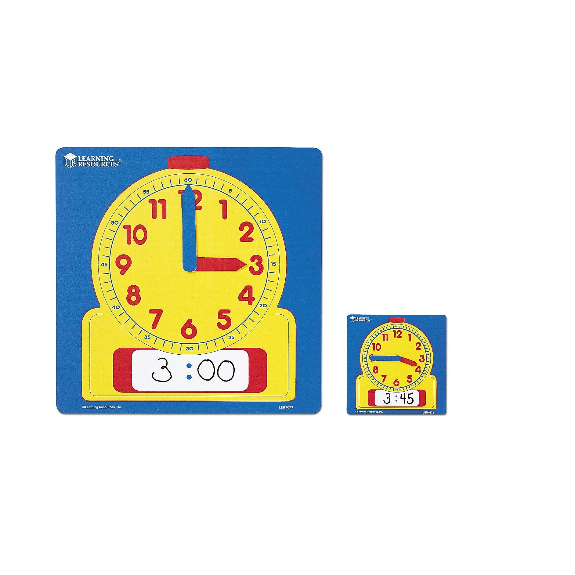 Learning Resources 12" Write-On/Wipe-Off Demonstration Clock, Grades Toddler - 2nd (LER0573)