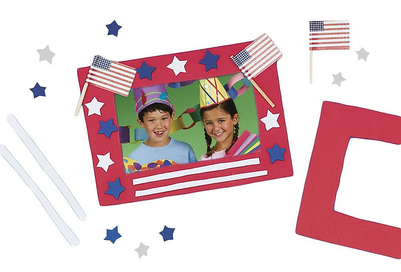 Craft EXpress Stars 'N Stripes Frame Craft Kit, 12/Pack (CE4086)