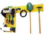 Wall Control Garden Tool Storage Organizer Pegboard Kit, Yellow Tool Board and Black Accessories