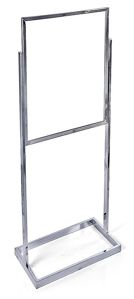 Azar Displays Poster Stand on Wide Base in SILVER (300701)