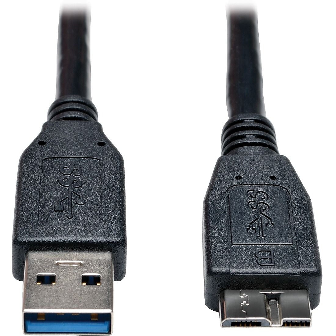 Tripp Lite 6' Type-A USB/Type-B Micro USB Male/Male SuperSpeed Data Transfer Cable, Black  (U326-006-BK)