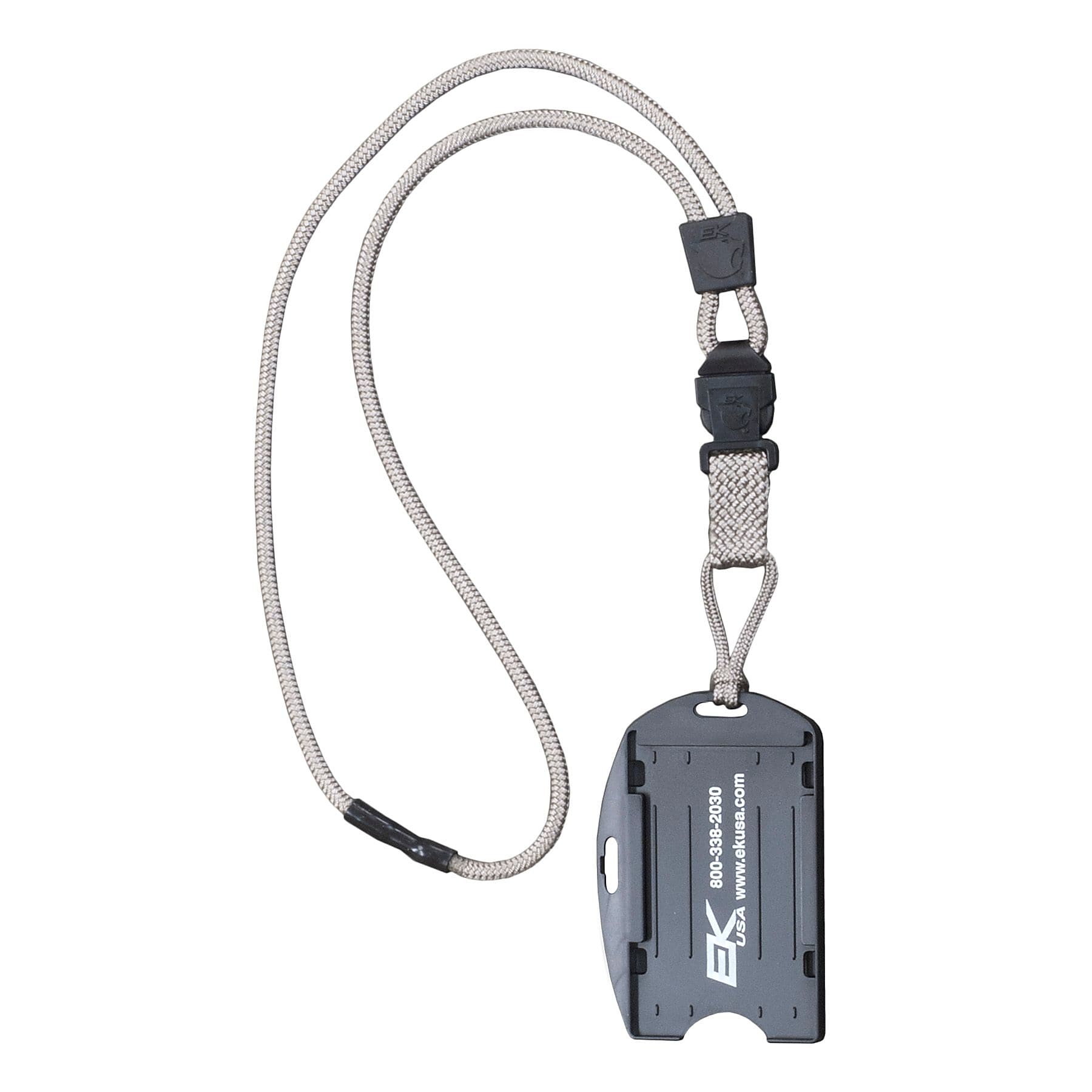 EK 10942C-C77 Dual Sided Smart Card Holder with Detachable Lanyard, Pewter