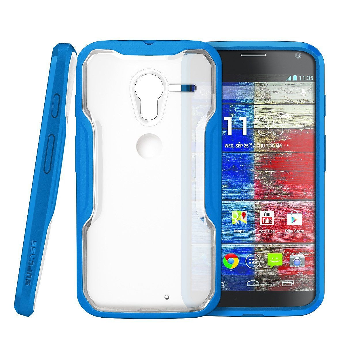 i-Blason Unicorn Beetle Pro Clear/Blue Case for Motorola (SUP-X-UB-CLBL)