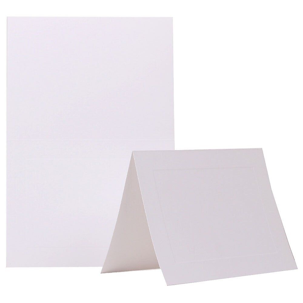 JAM Paper® Blank Foldover Cards, A7 Size, 5 x 6 5/8, White Panel, 100/Pack (309945)