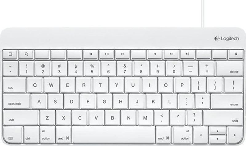 Logitech Lightning Connector Wired Keyboard For iPad, White (920-006341)