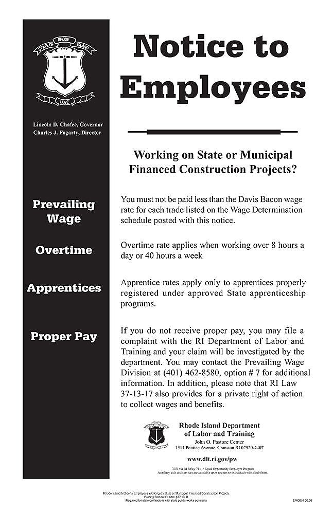 ComplyRight Rhode Island Notice to Employee State Contract Poster (ERI0001)