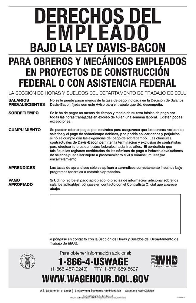 ComplyRight Davis Bacon Act Spanish Poster (E2200S)