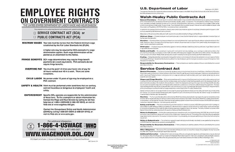 ComplyRight The Walsh-Healey Public Contracts Act Poster (E2201)