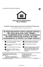 ComplyRight Federal Fair HUD Equal Housing Opportunity Spanish Poster (E8113)