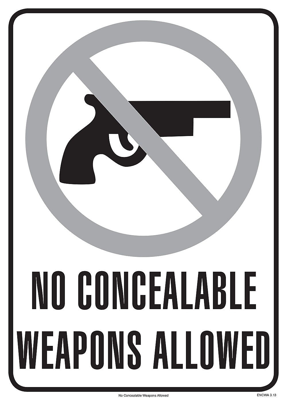 ComplyRight No Concealable Weapons Allowed Poster (ENCWA)