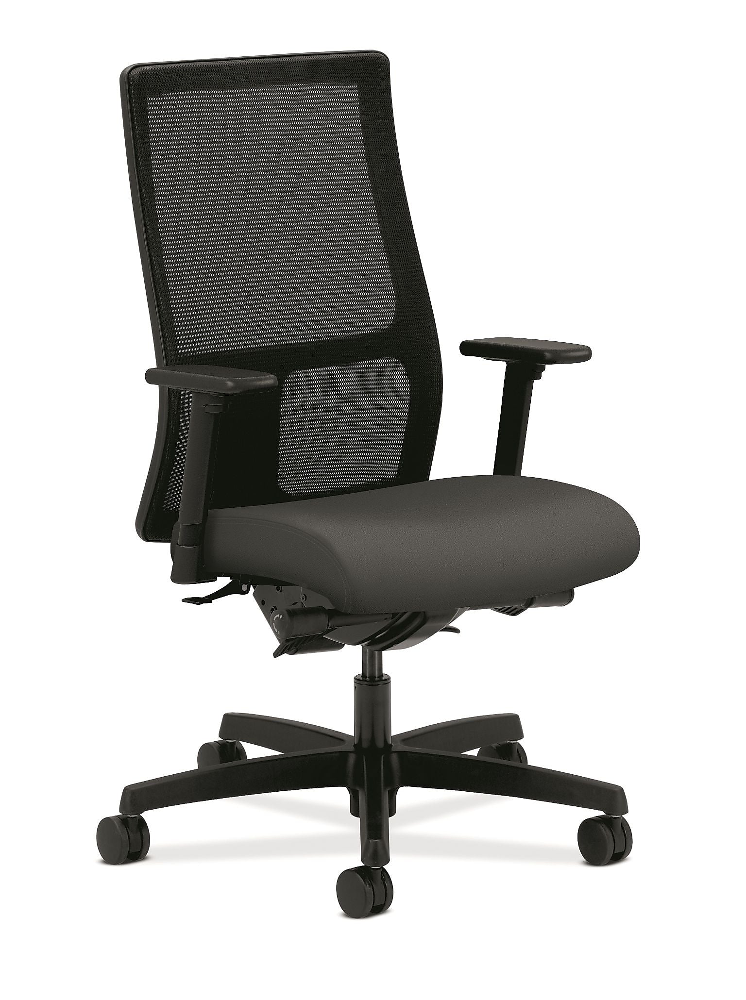 HON® Ignition® Mid-Back Office/Computer Chair, Adj Arms, Synchro-Tilt, Centurion Iron Ore Fabric (HONIW108CU19)