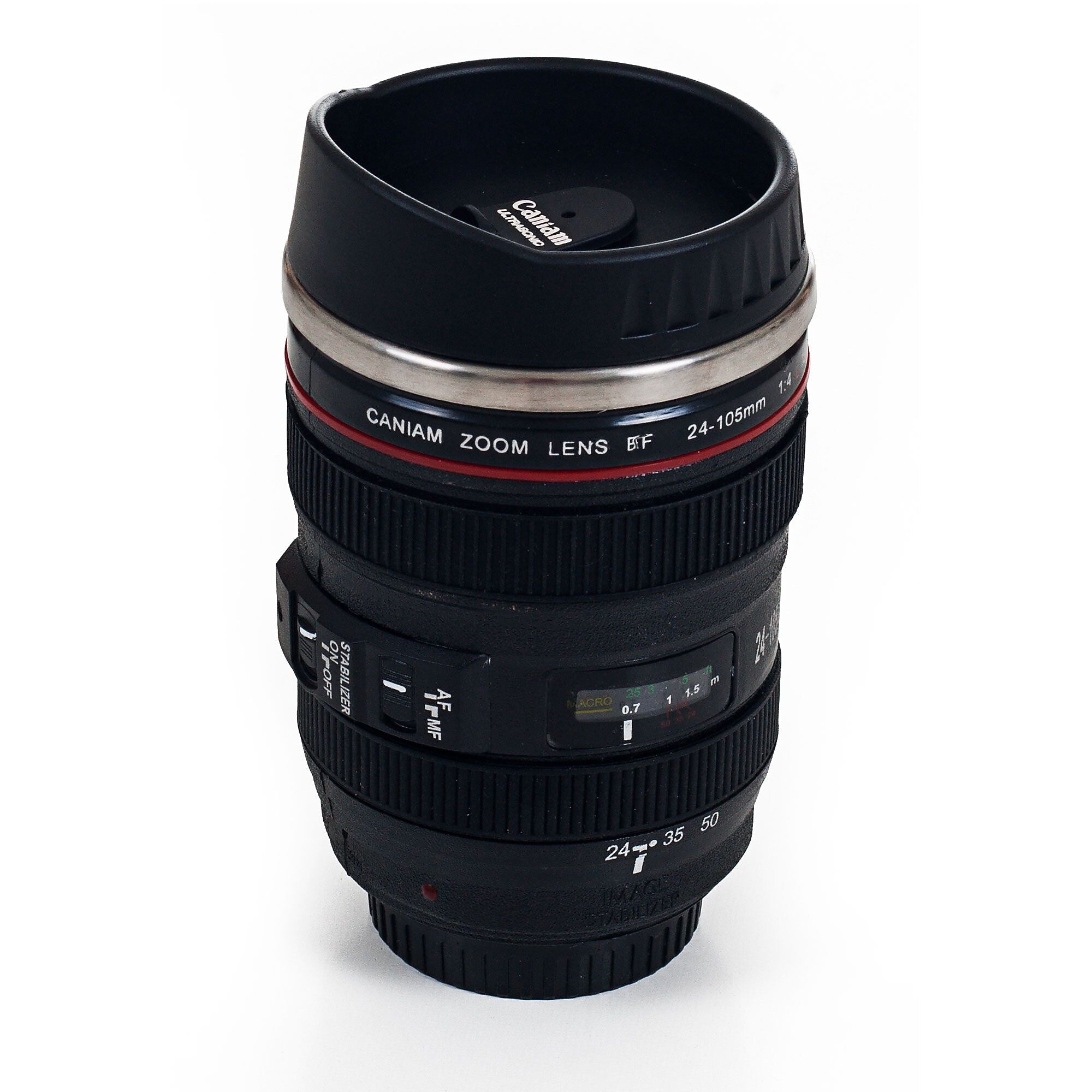 Whetstone Camera Lens Stainless Steel Coffee Mug, 12 oz., Black (82-260FQ)