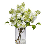 Nearly Natural 4805 Lilac Silk Floral Arrangements, White