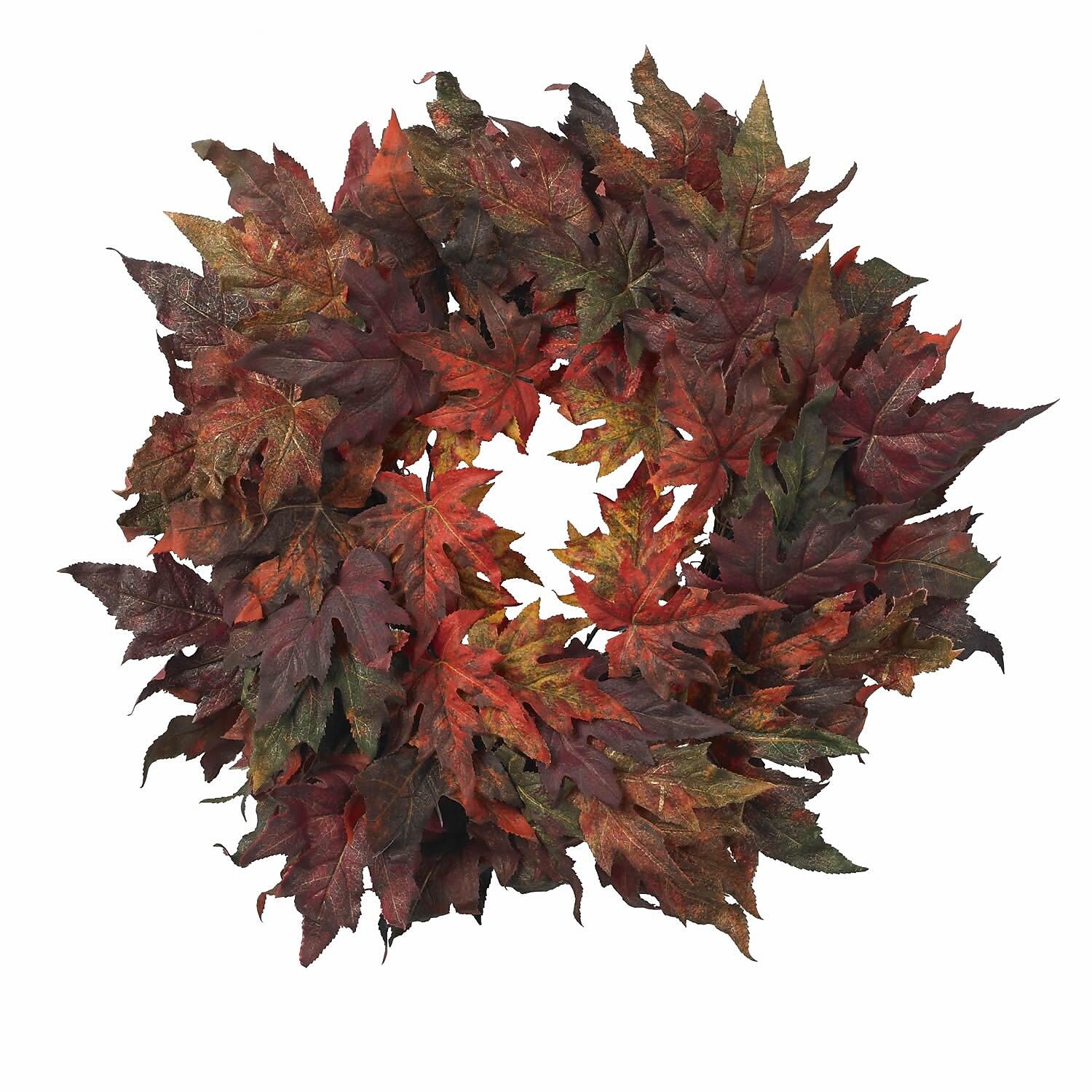 Nearly Natural 4908 30" Maple Leaf Wreath, Orange