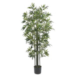Nearly Natural 5294 6' Bamboo Tree Green Trunks in Pot