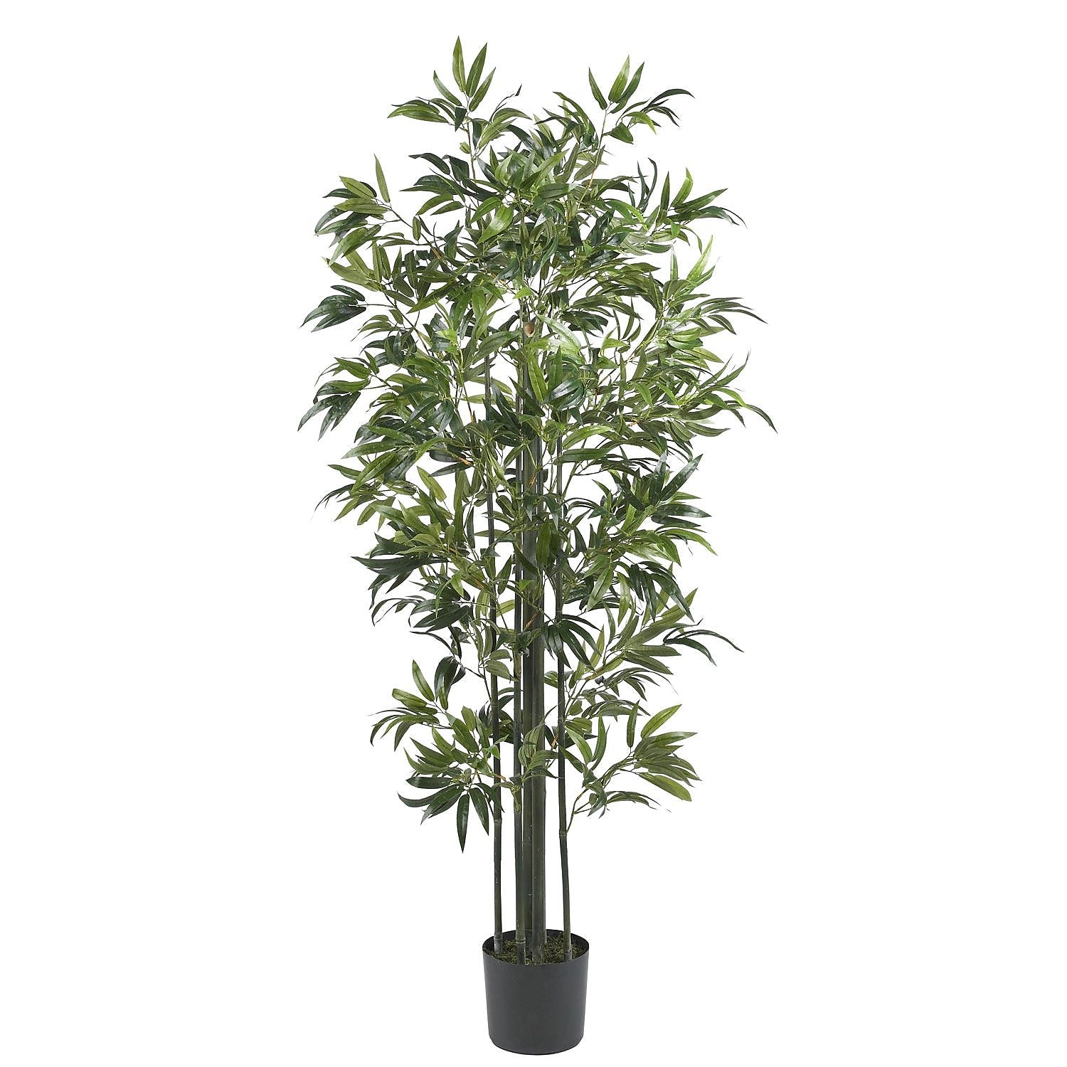 Nearly Natural 5294 6' Bamboo Tree Green Trunks in Pot