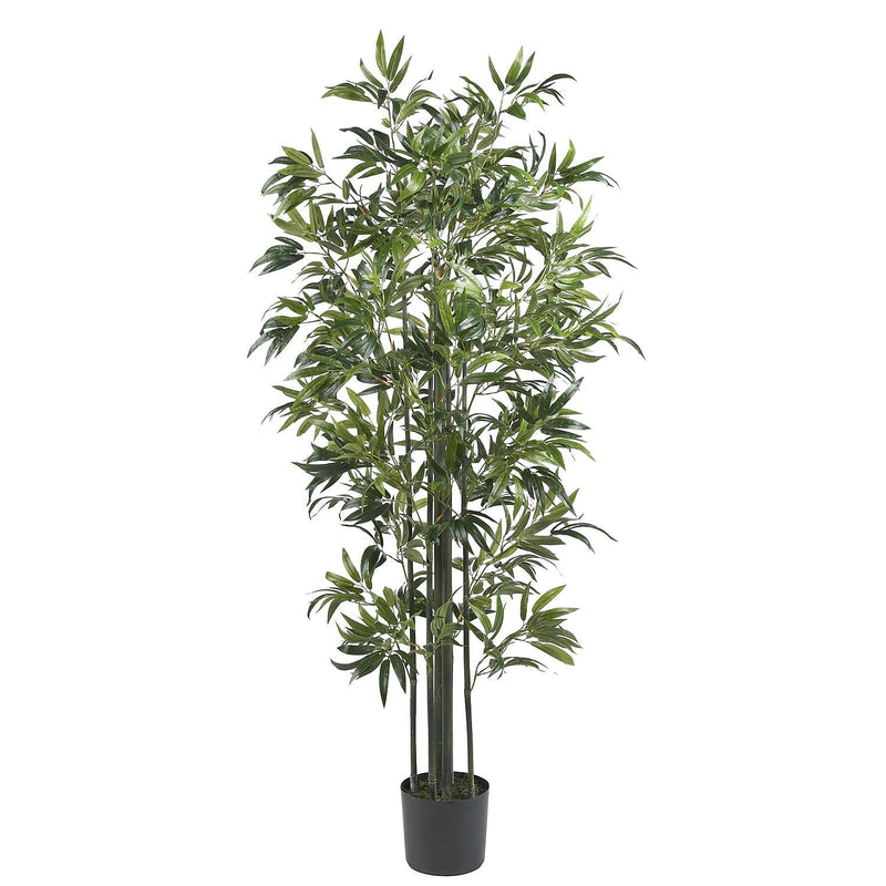 Nearly Natural 5294 6' Bamboo Tree Green Trunks in Pot