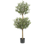 Nearly Natural 5309 Olive Double Topiary Tree in Pot