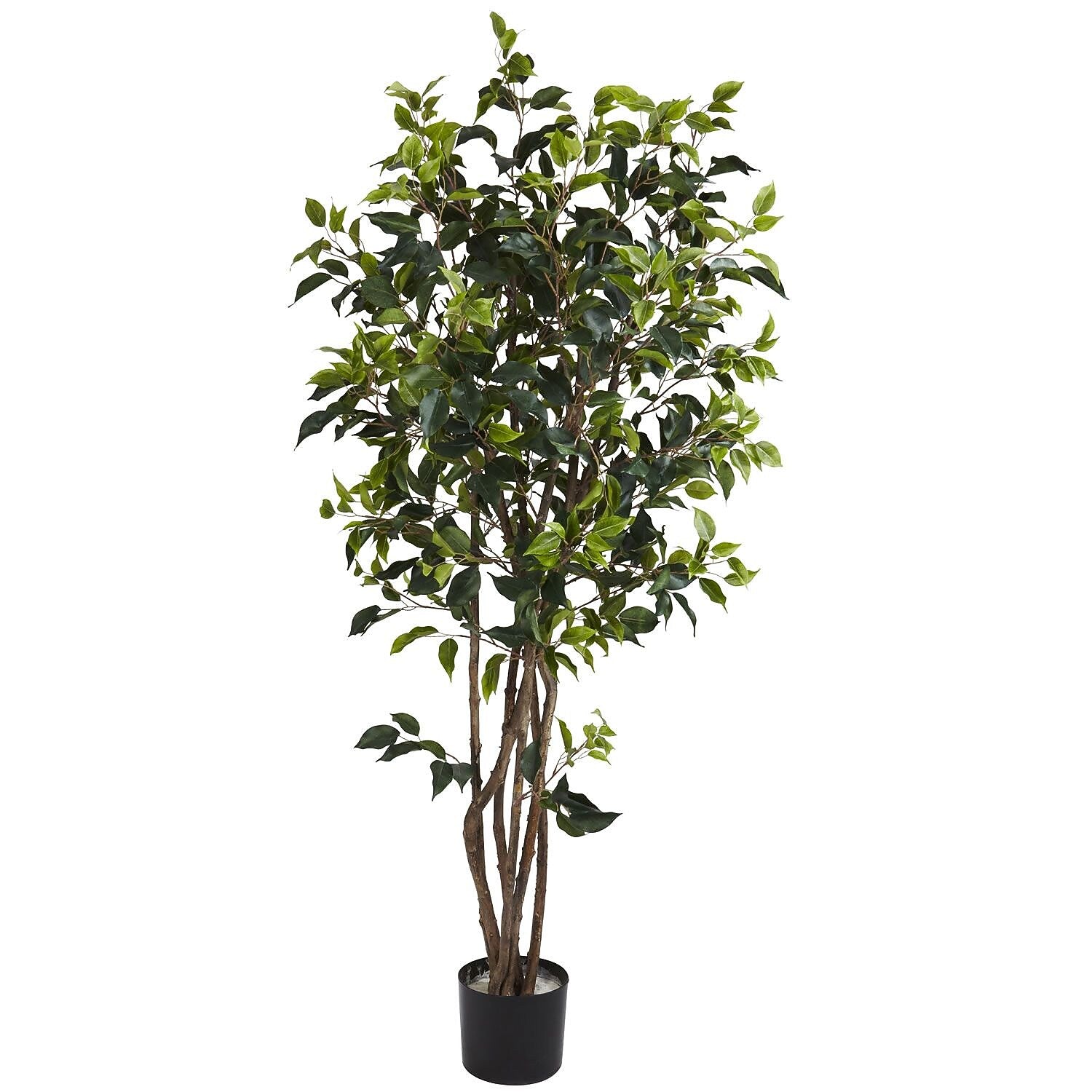 Nearly Natural 5333 5' Ficus Bushy Silk Tree in Pot