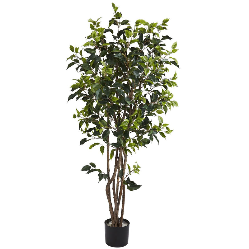 Nearly Natural 5333 5' Ficus Bushy Silk Tree in Pot