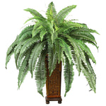 Nearly Natural 6553 Boston Fern Floor Plant in Decorative Vase